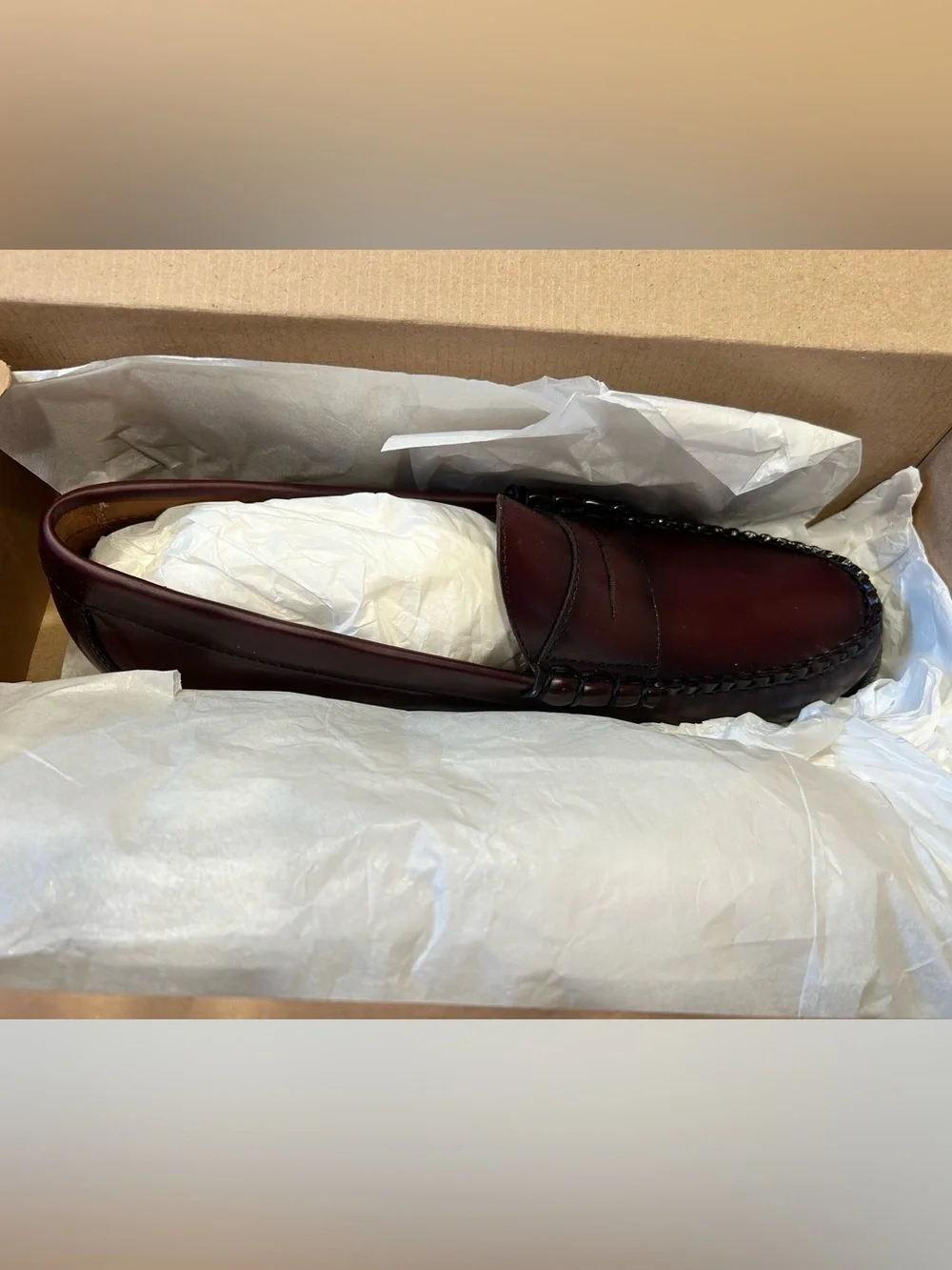 J. Crew Men’s Penny Loafers in Burgundy Leather